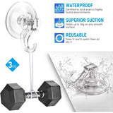 Wreath Hanger 6 Pack - Clear Plastic Suction Cup Hooks, Reusable, Waterproof Vacuum Suction Hooks For Shower Wall, Window, Towel, Loofah, Soap Bag, Christmas Decor