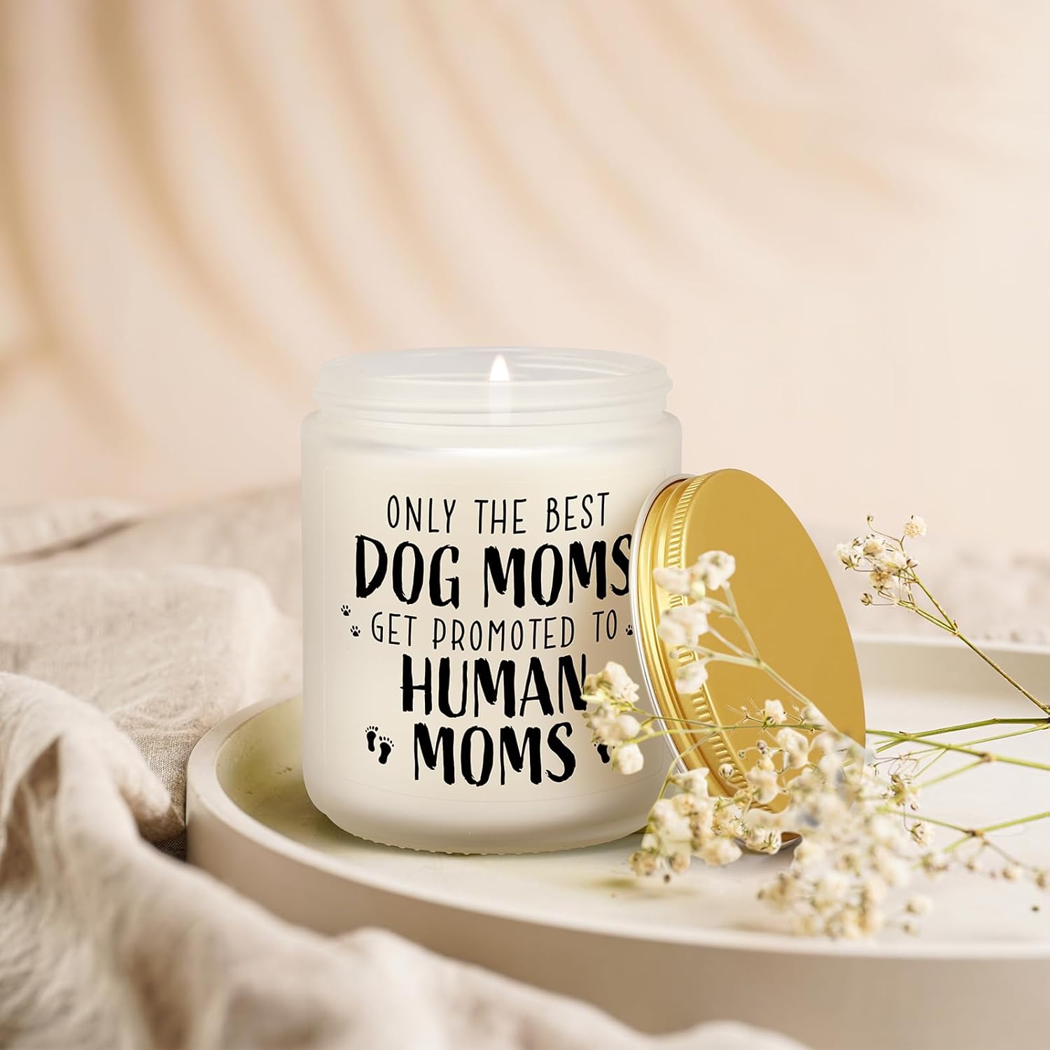 New Mom Gifts For Pregnant Women, Funny Dog Mom Pregnancy Gift For Expecting Moms, Mother To Be Gift For First Time Mommy, Congrats On Pregnancy Candle Present For Wife Friend Sister