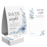 Date Night Game Sign And 50 Date Night Cards Bridal Shower Bachelorette Games Supplies Rustic Bridal Shower Wedding Decorations-Dnc06