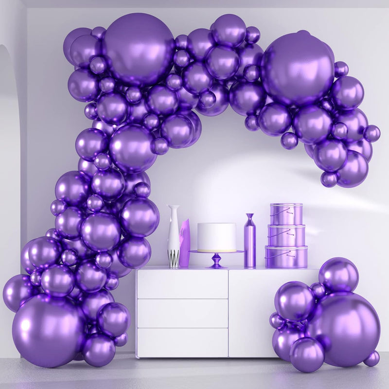 Metallic Purple Balloons-Thickened 86Pcs Chrome Purple Balloons Differ