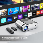 1080P Mini Projector, 200", Portable, Stylish Design, Phone/Tablet/TV Compatible