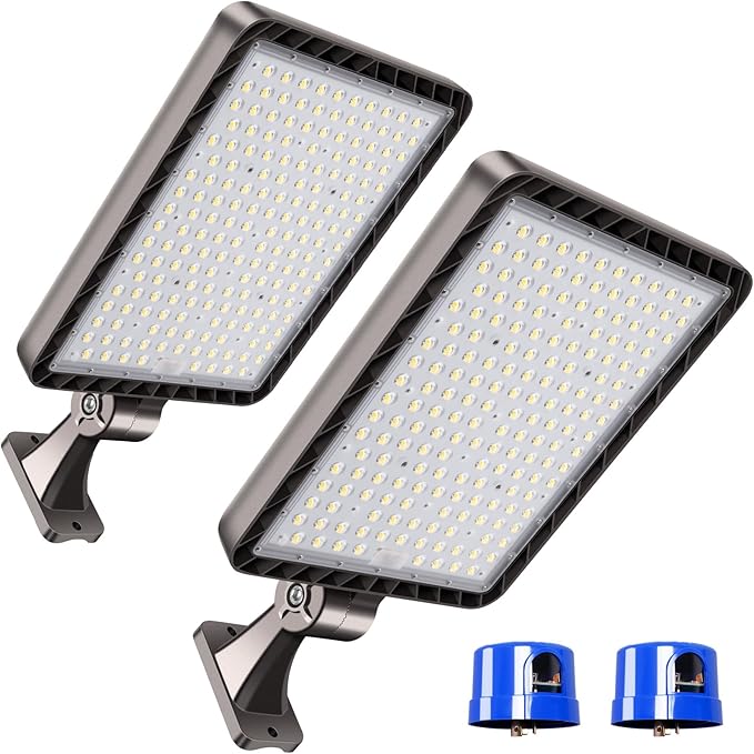 2 Pack LED Parking Lot Lights 480W – 144000LM Commercial Dusk to Dawn Flood Lights