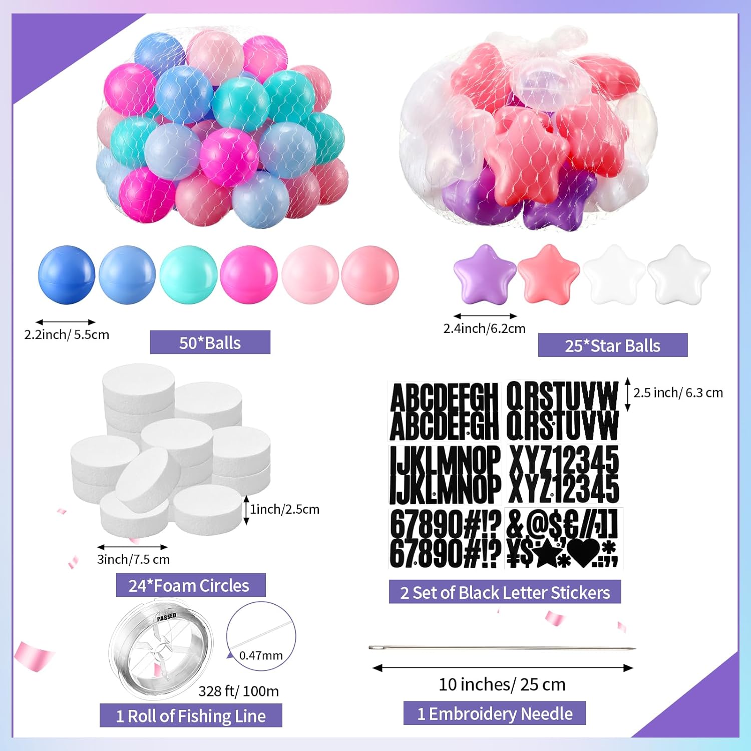 103 Pcs Giant Friendship Bracelet Garland Diy Birthday Halloween Christmas Jumbo Friendship Bracelet Banner Kit Famous Singer Customizable Party Wedding Decor(Macaron Color)