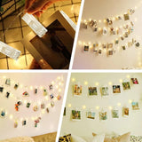 Photo Clip String Lights 33Ft 100 Led Fairy Lights 60 Picture Clips Battery Powered String Light With Clear Clips For Do