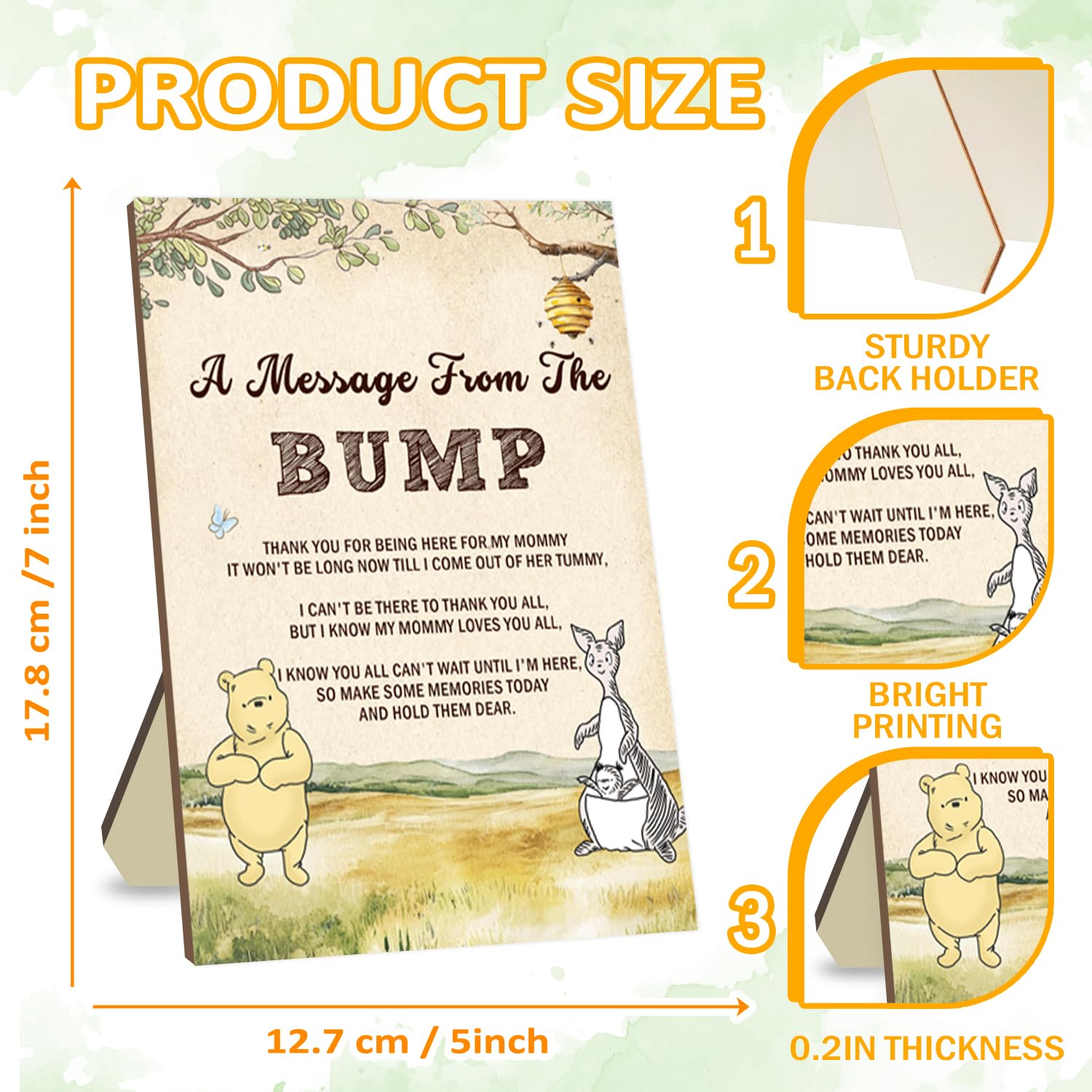 Baby Shower Decorations-Baby Shower Party Games-Baby Shower Gender Reveal Decorations-Party Decorations-Message From Bump,Yellow