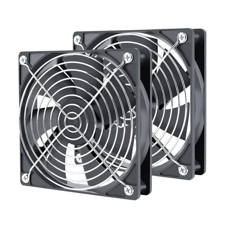 2-Pack Quiet 120Mm X 25Mm 12 Volt Computer Fan, 120Mm Case Fan, Pc Case Fan Hi