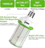 2 Pack 100W LED Corn Light Bulbs 1000W Equivalent 5000K Daylight 15000 Lumens E26 E39 Base