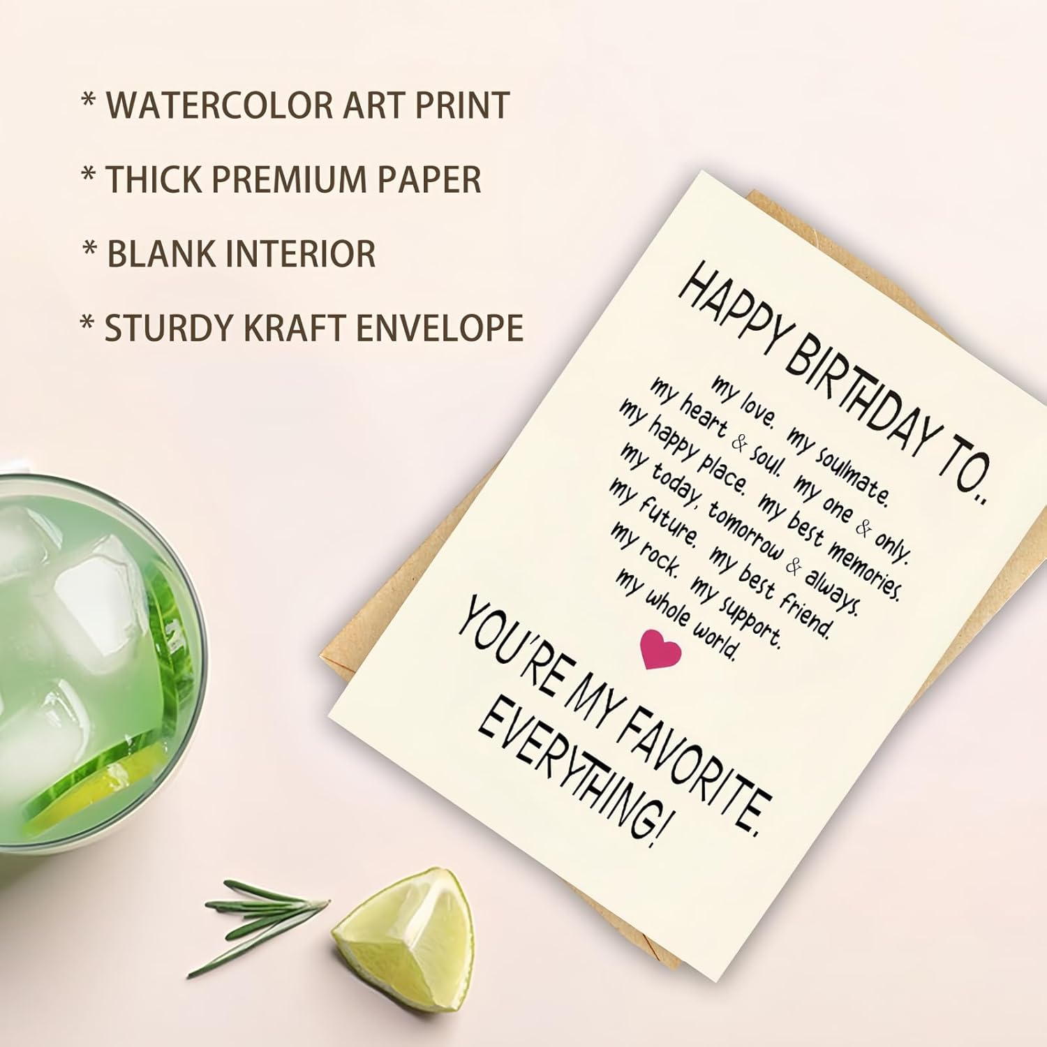 Happy Birthday Card For Men, Boyfriend, Women, Wife, Husband Birthday Card, Birthday Gift Greeting Card, Romantic Bday Card