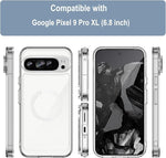 Pixel 9 Pro XL 6.8" Case, Clear, MagSafe Compatible, Magnetic Ring, Shockproof