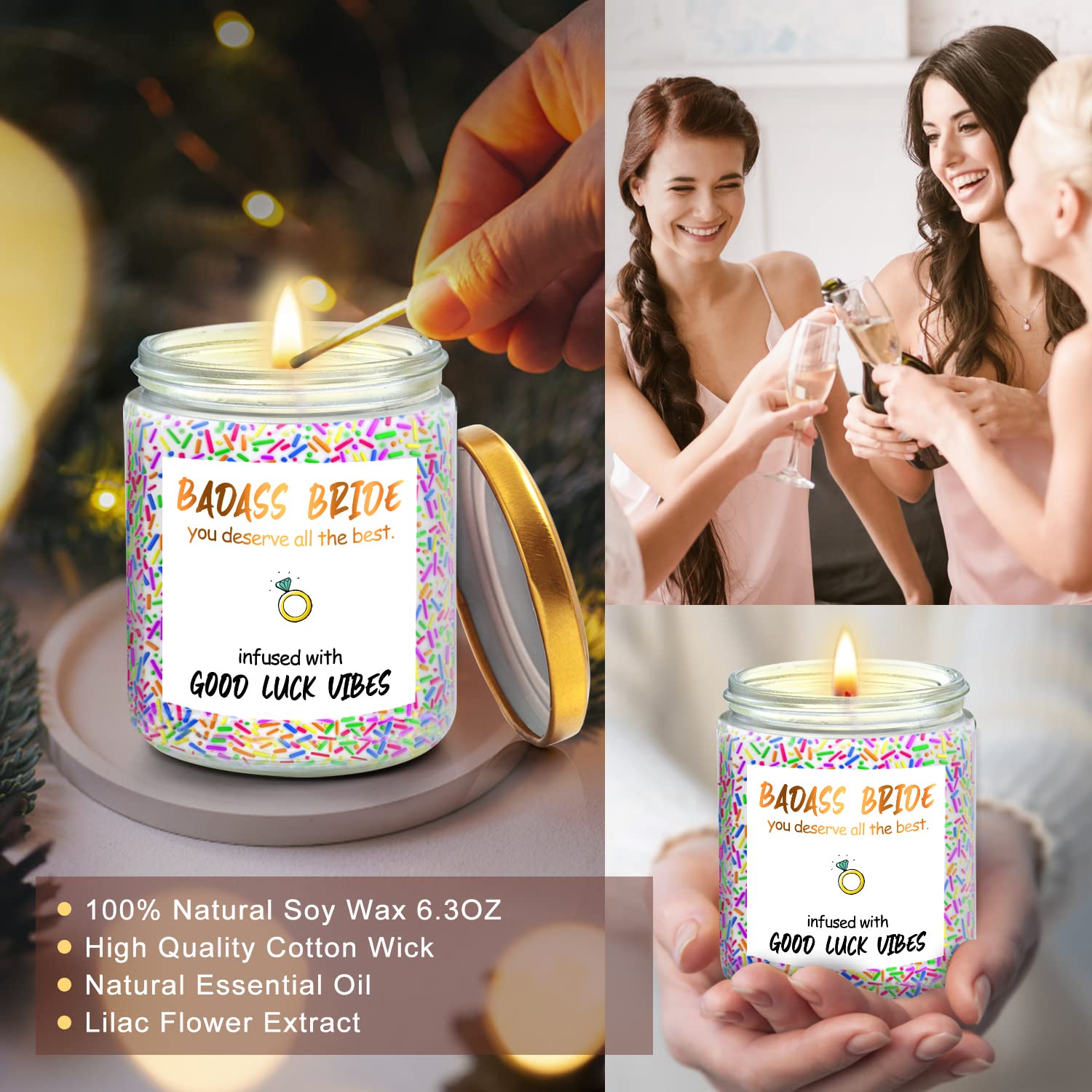 Bridal Shower Gifts For Bride To Be Gift For Best Friends, Sister Bachelorette Gifts For Bride Wedding Engagement Gift For Couples Scented Candles