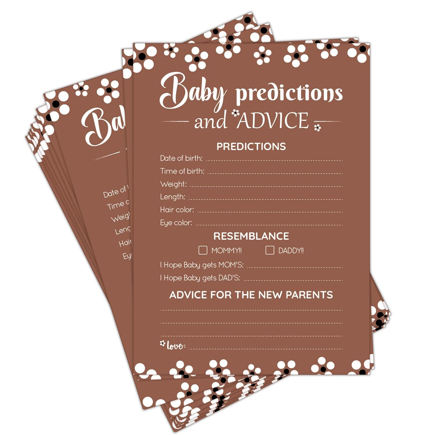 50 Pack Cielito Lindo Themed Baby Shower Prediction & Advice Cards Gender Neutral Decorations Games For Boy Or Girl Large 7 X 5 Inch Activity Keepsake For Baby Shower Party New Parents