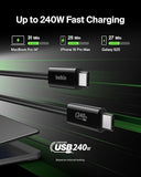 2 Pack 6.6FT USB C to USB C 240W Fast Charging Cable Braided Charger Cord for iPhone 17 Galaxy S26 MacBook iPad Pixel