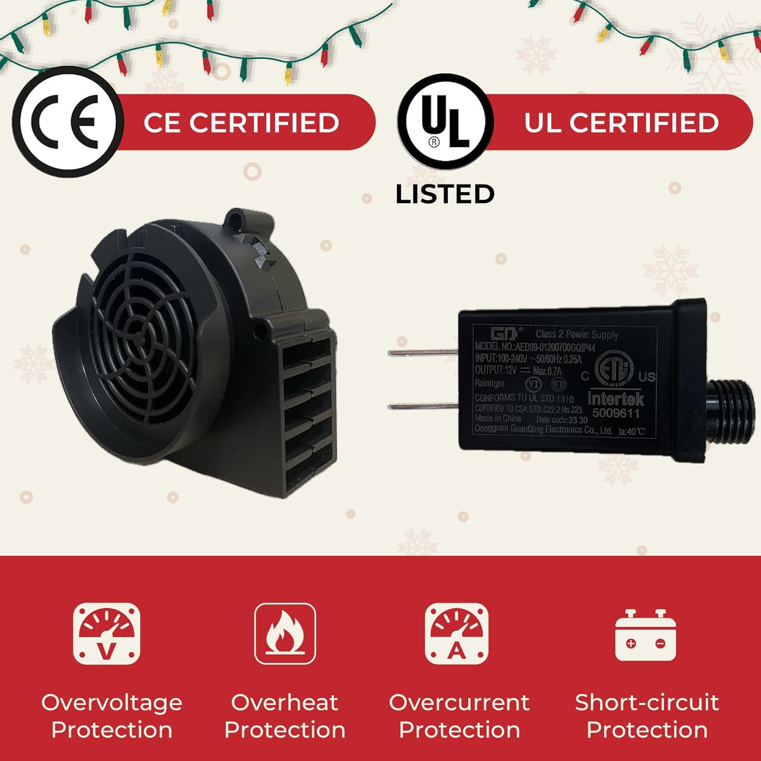 Halloween Inflatable Fan Replacement, Adapter For Christmas Inflatable Outdoor Decoration Blower For Xmas Blow Up Holida