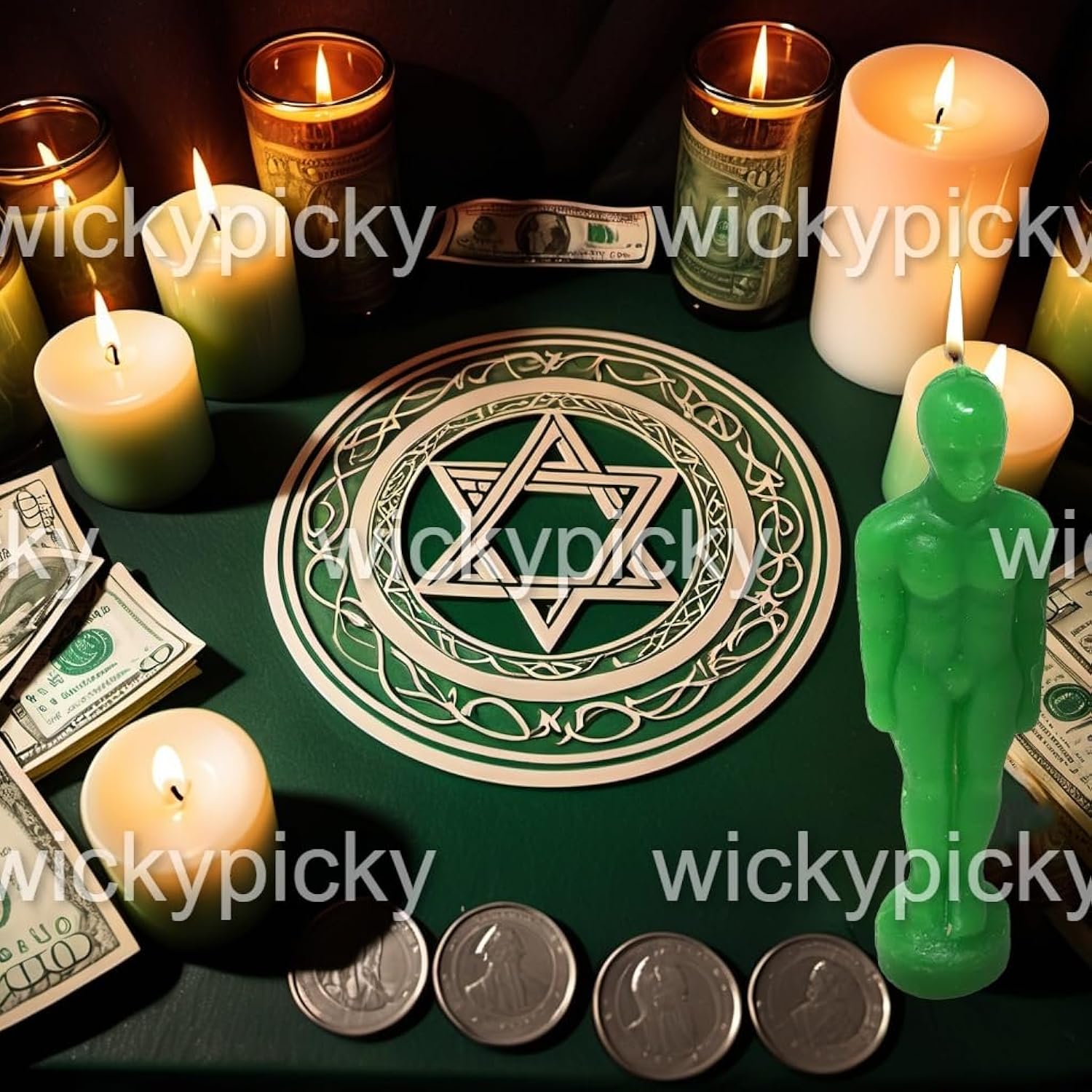 Bring Me Money, Spell Money Maker Green Woman Figured Shaped Male Good Luck, Image Candle For Romance - Spellcasting Candle-Pack Of 1