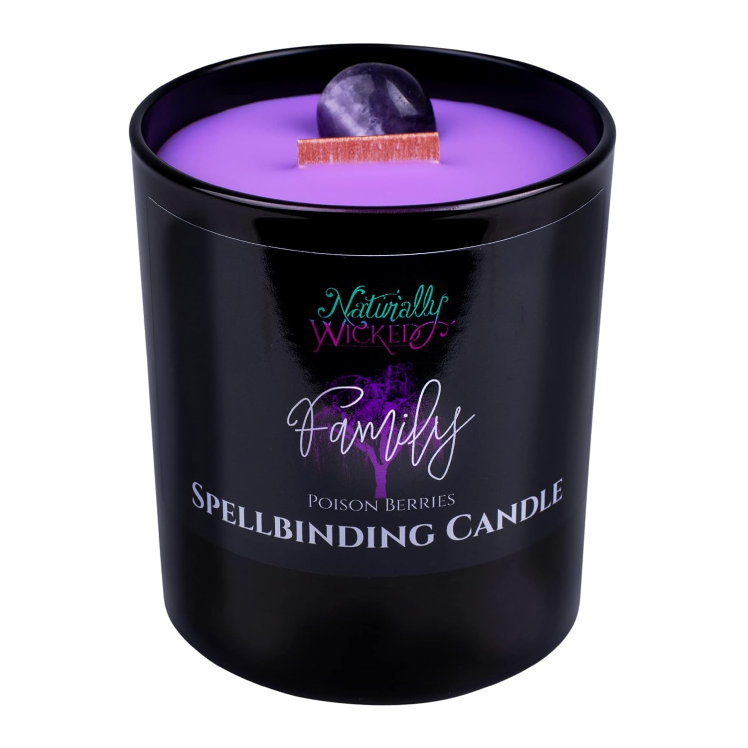 Spellbinding Family Candle With Crystal, Wood Wick & Gift Box