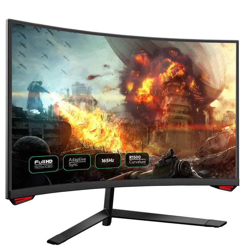 24'' 165Hz Refresh Rate Curved Monitor Full Hd 1080P With Hdmi Display Ports,