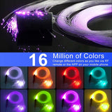 Car Use Starlight Headliner Kits, Rgbw 6W Fiber Optic Star Ceiling Light Kit 450Pcs 0.03In 9.8Ft, Bluetooth/App & Sound Activated Sensory Music Mode Home Roof Ceiling Decor