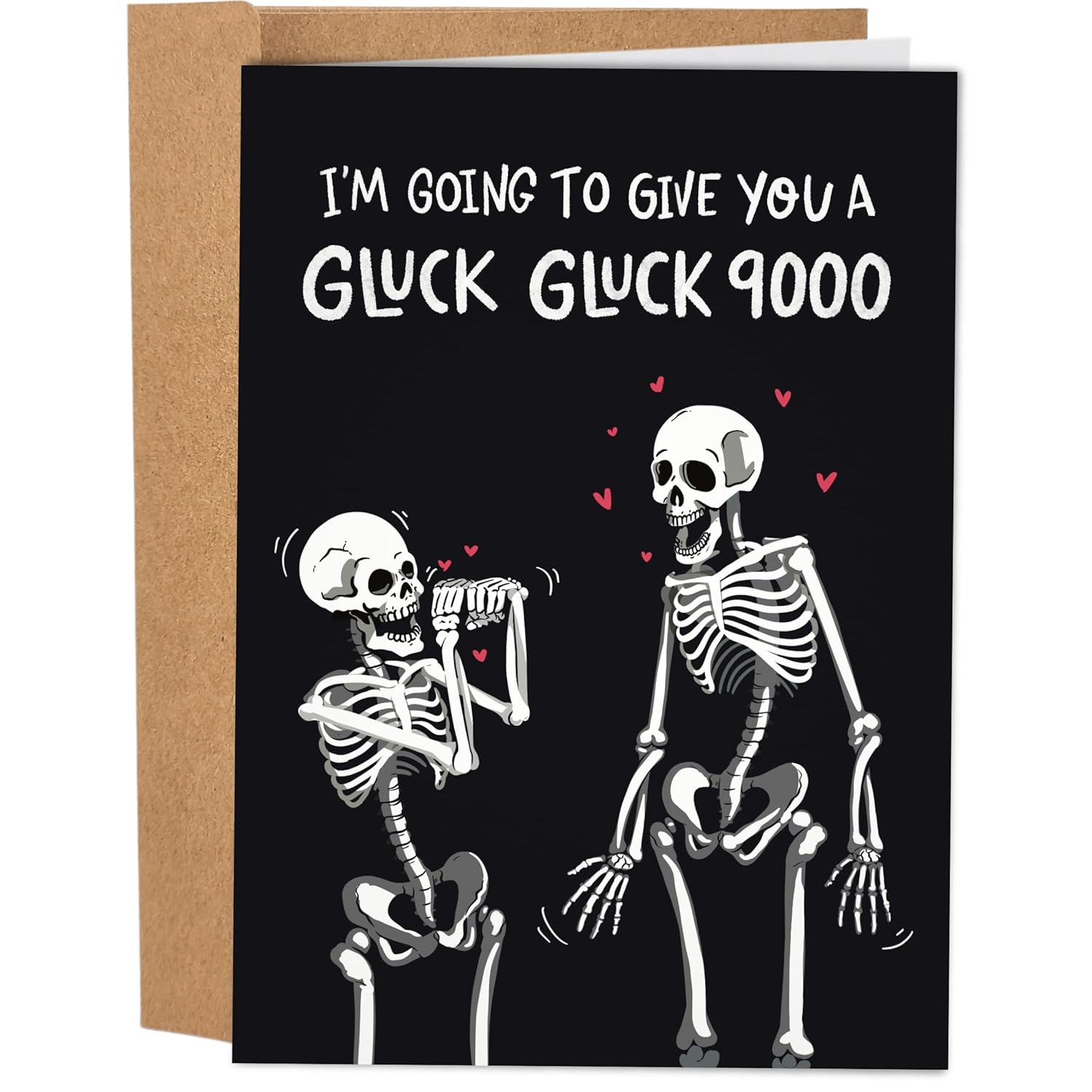 Funny Valentines Day Card For Him Her - Naughty Card - Hilarious Anniversary Card For Husband - Inappropriate Valentine'S Day Card For Men Women - 'Gluck Gluck 9000' Card