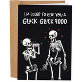 Funny Valentines Day Card For Him Her - Naughty Card - Hilarious Anniversary Card For Husband - Inappropriate Valentine'S Day Card For Men Women - 'Gluck Gluck 9000' Card