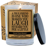 A True Friend – Funny Candles For Women, Thank You, Friendship, Best Friends Birthday Candle Gift, Fun Candles For Sister, Bestie, Funny Sayings