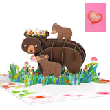 Bear Mothers Day Pop Up Cards For Mom - 6X8 3D Happy Mother'S Day Gift From Kids Daughter Son Thank You & Birthday Cards For Mom With Envelope
