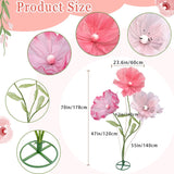 5.9 Ft Giant Flowers For Decoration, Large Paper Artificial Flowers, Standing Huge Handcrafted Flowers For Wedding, Hotel, Office, Photography Props, Art Gallery, Shop Window Display(Pink Series)