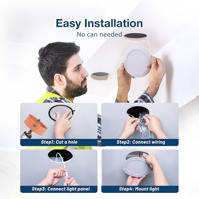 24 Pack 6 Inch LED Recessed Ceiling Lights 12W 1050LM 5CCT Dimmable Canless