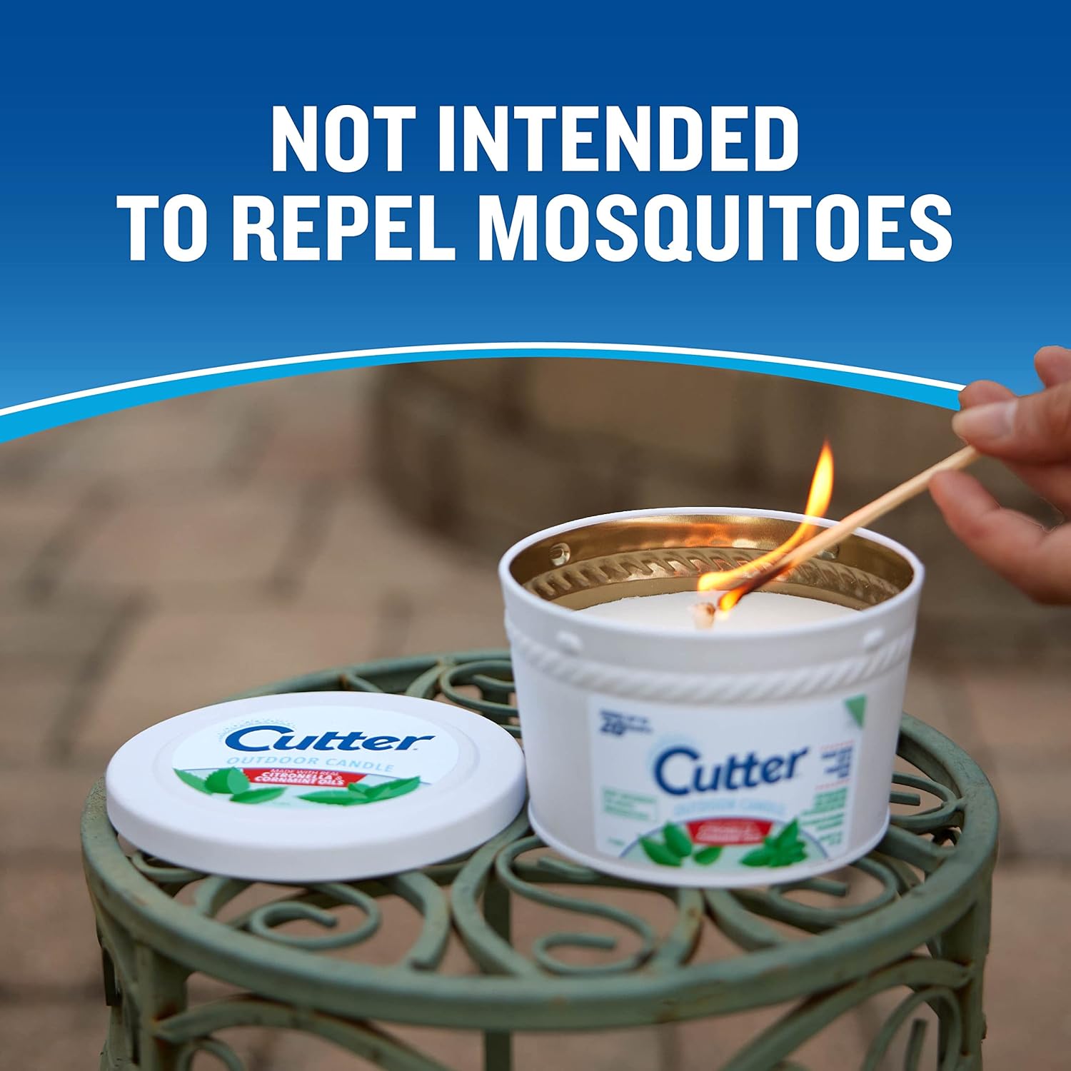 Cutter Citronella and Cornmint Outdoor Candle, 11 ounces, Made with Soy Wax for Outdoor Use