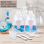 Leeya Epoxy Resin Crystal Clear Epoxy Resin Kit 1 Gallon, No Yellowing No Bubble Self Leveling Resin Epoxica Easy Mix 1:1, Table Top Epoxy Resin, Coating Casting, Painting, Art Crafts, Jewelry Making