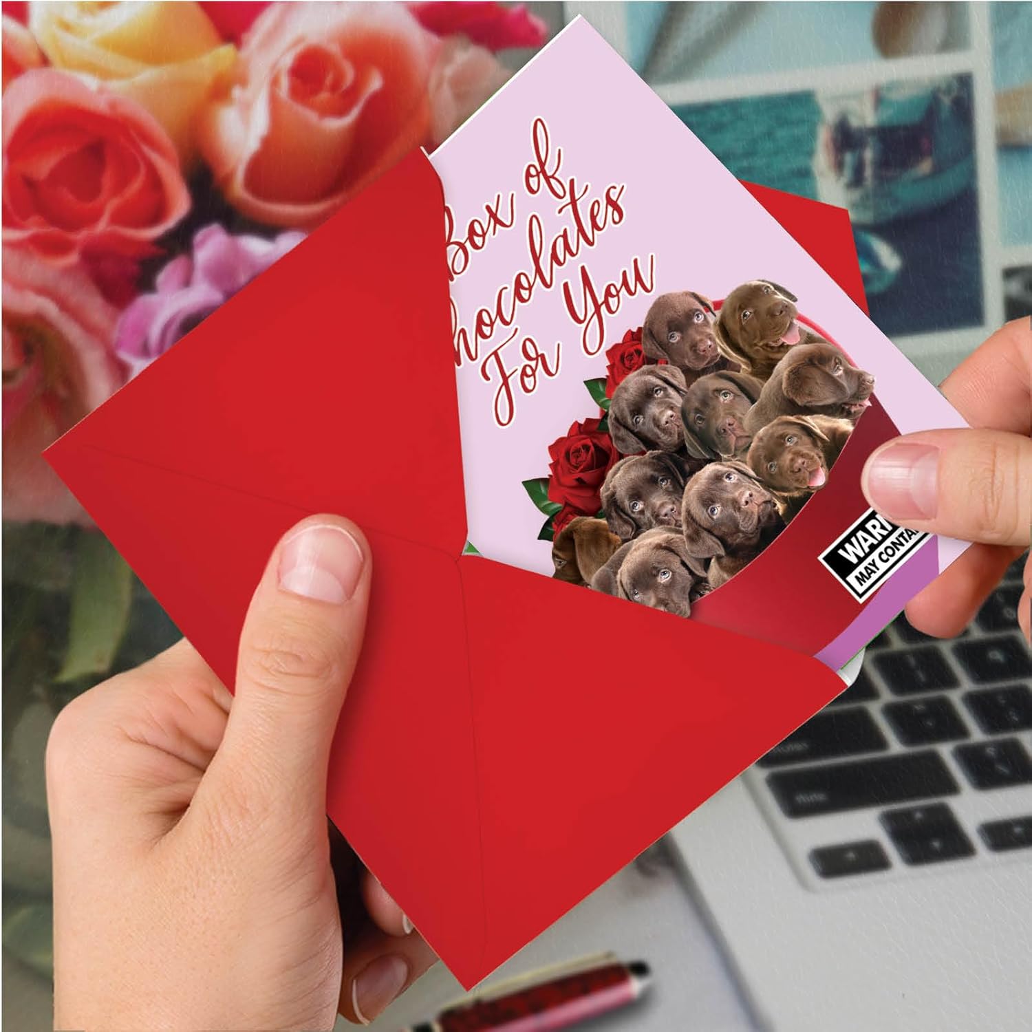 - Valentine'S Day Greeting Card With Envelope (4.63 X 6.75 Inch) - Box Of Chocolates C8855Vdg