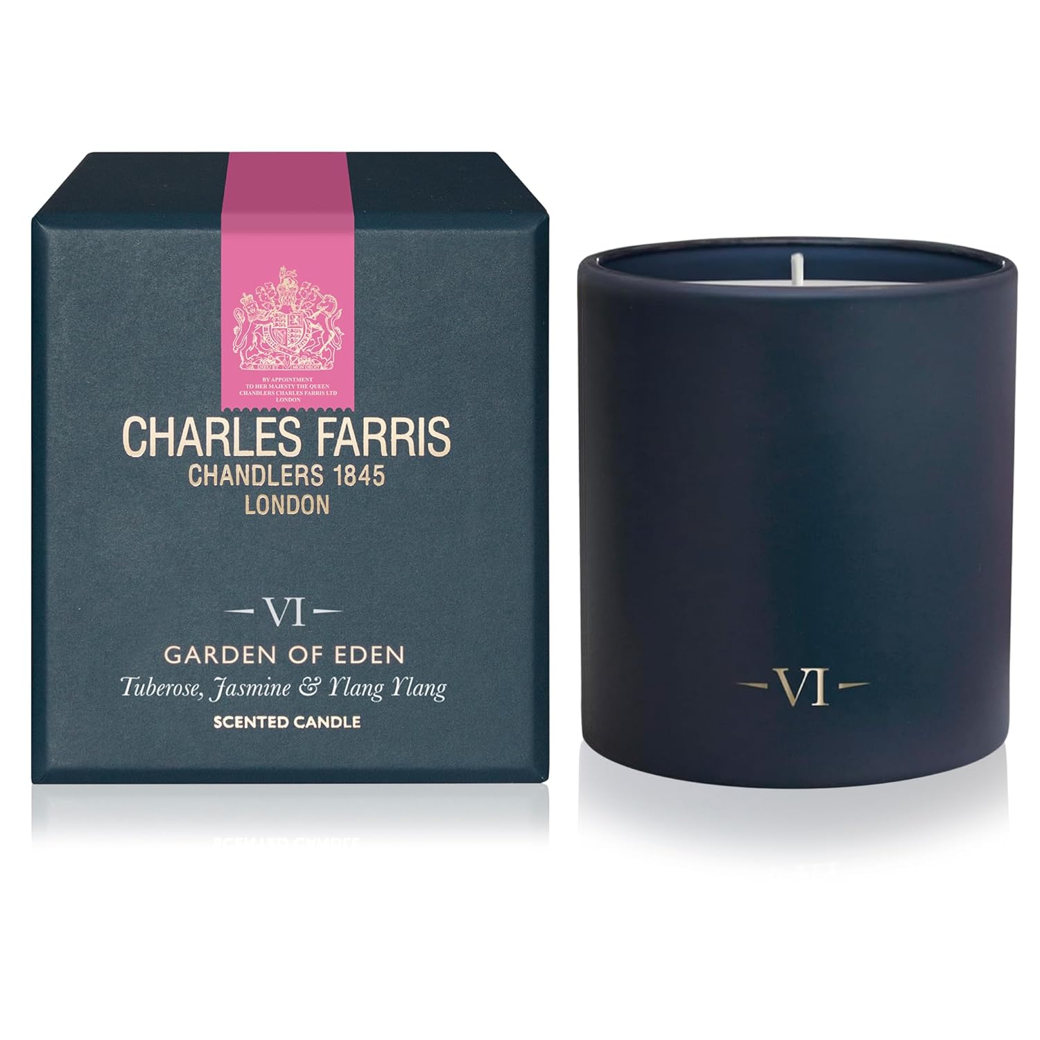 Luxury Scented Candle – 1 Wick, Hand-Poured, Long Lasting, Clean Burning, 210G / 7.5Oz, Burns For Up To 50 Hours, Made In England – Tuberose, Jasmine & Ylang Ylang – Garden Of Eden