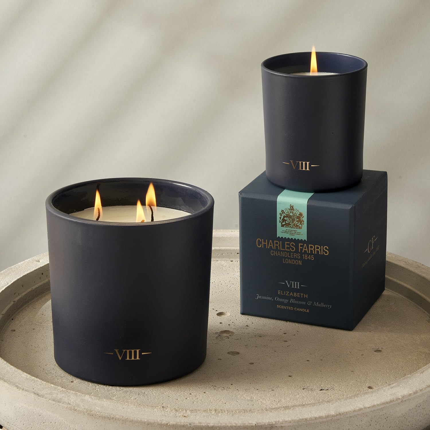 Luxury Scented Candle – 3 Wick, Hand-Poured, Long Lasting, Clean Burning, 640G / 22.5Oz, Up To 80 Hour Burn, Made In England – Orange Blossom, Jasmine, Green Mulberry – Elizabeth