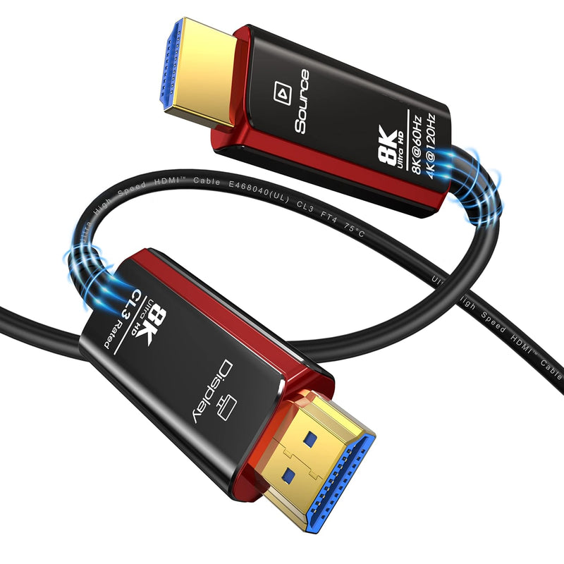 8K Fiber Optic Hdmi 2.1 Cable 100Feet, Supports 8K@60Hz 4K@120Hz Ultra High Sp