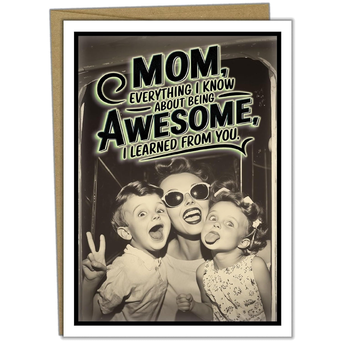 - Funny Mothers Day Card From Son (Handmade In Usa) - Funny Mothers Day Cards From Daughter, Thoughtful Gift For Mom (5X7 Inch, Blank Inside) With Kraft Envelope (Peel-Seal)
