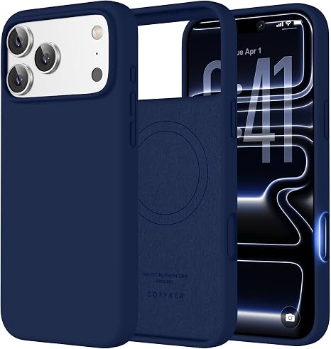 Magnetic Silicone Case Compatible with iPhone 18 Pro and iPhone 17 Pro Dark Blue Protective Cover