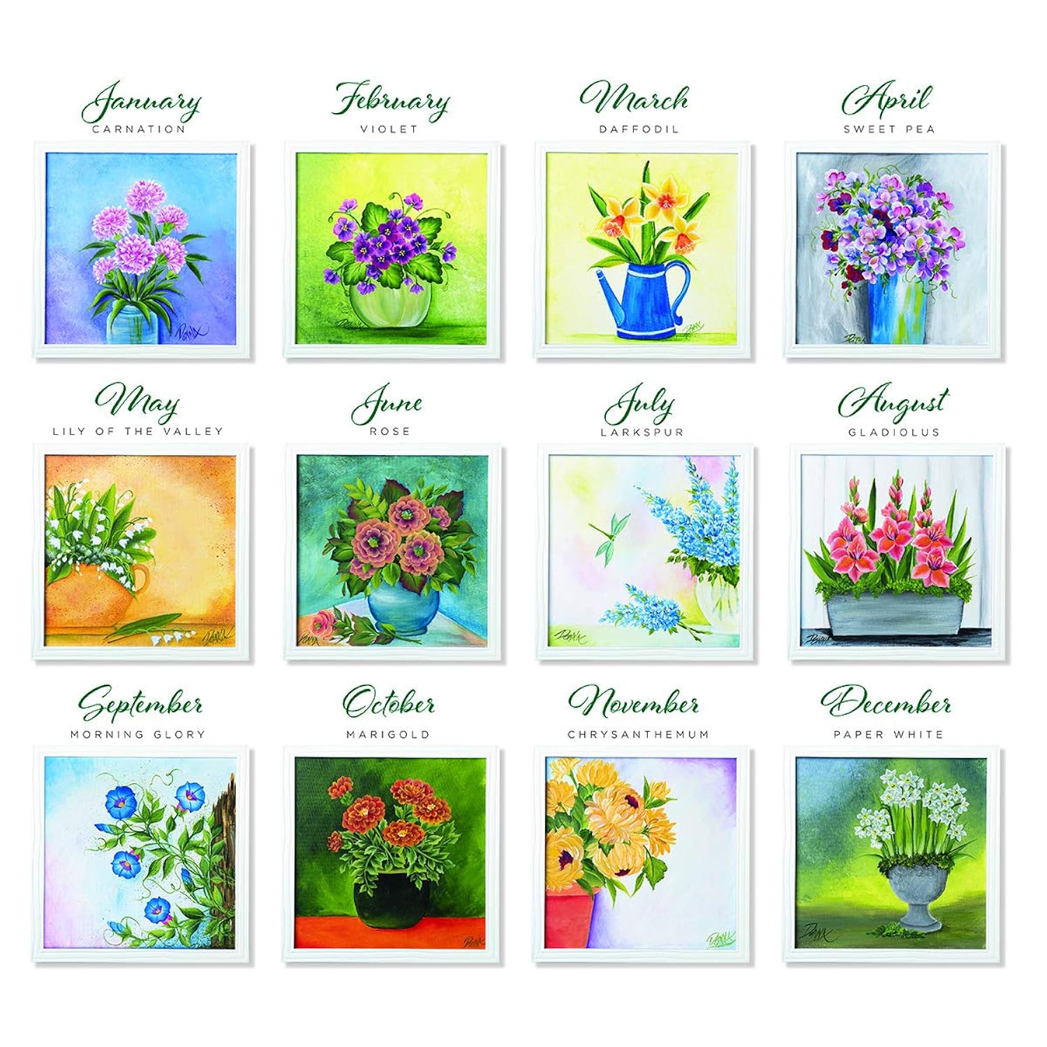 Donna Dewberry Flowers Of The Month Let'S Paint Kit, 2 Ounce
