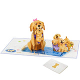 Dogs Pop Up Cards, Golden Retriever, 3D Greeting Cards, Gift For Mothers Day, Birthday, Anniversary, Valentines Day, Mom, Stepmom, Mother In Law, 5X7 - Includes Envelope And Message Note