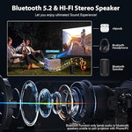 1080P Projector, WiFi, Bluetooth, 18000L, 300" Display, Full HD, Grey, Portable