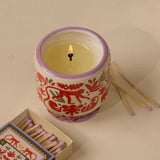 Paddywax Scented Candles Dopo Hand-Painted Ceramic Luxury Artisan Candle, 8-Ounce, Coconut & Amber