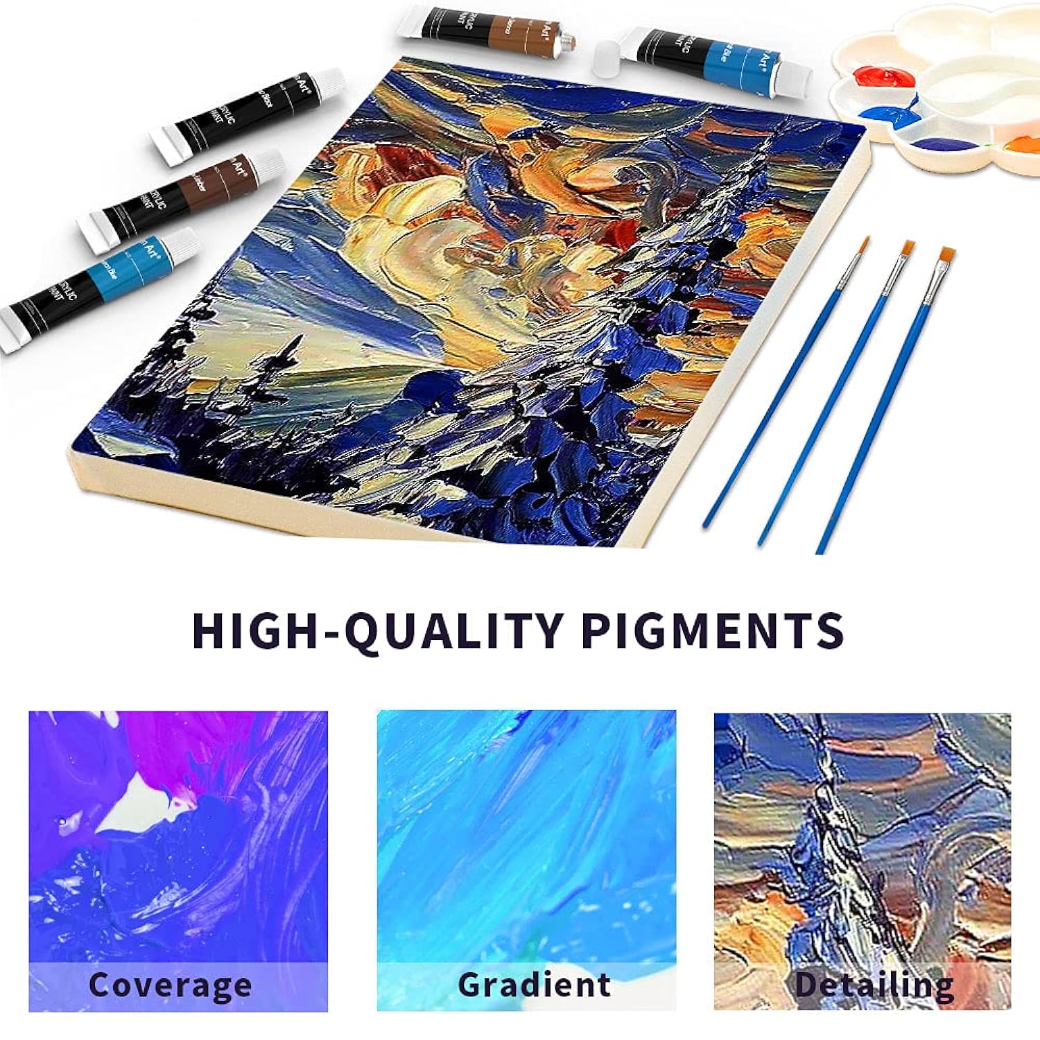 Acrylic Paint Set For Pumpkin Painting, 16 Colors Painting Supplies For Canvas Wood Fabric Ceramic Crafts, Non Toxic&Rich Pigments For Beginners