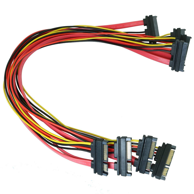 4Pcs 50Cm Sata 22 Pin Female To Sata(7+15) Pin Male Data Power Combo Extension