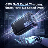 65W USB C Charger Block 3 Port GaN III Fast Wall Charger with 6FT 240W USB C Cable for iPhone MacBook iPad Samsung