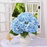 4 Pcs Blue Hydrangea Artificial Flowers, Latex Real Touch Hydrangea Flowers, 19.6'' Full Faux Hydrangea Flowers Fake Flowers For Home Decor Party Wedding Centerpiece Bouquet Floral Arrangements