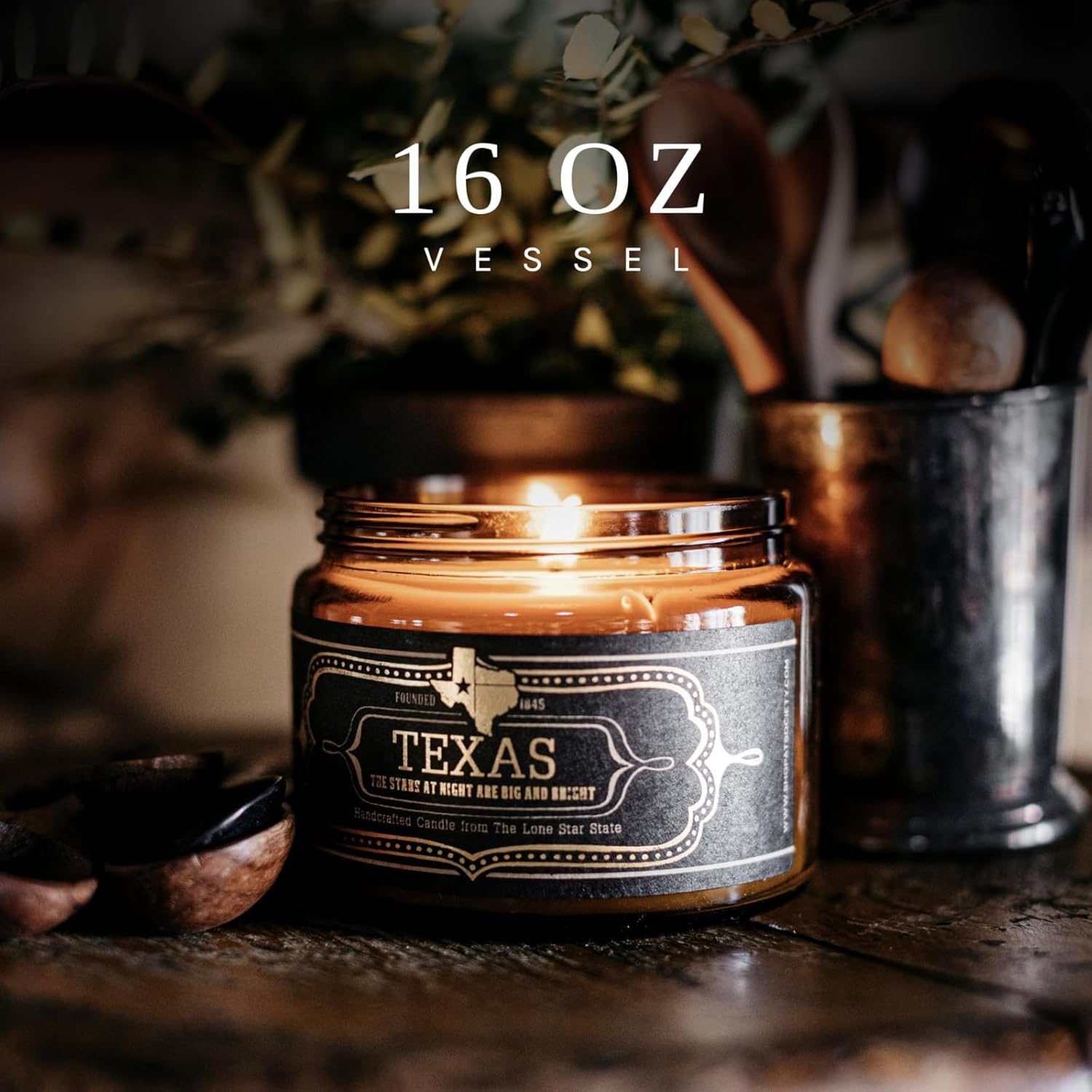 Scented Texas Candle | Aromatherapy Long Lasting Candles Luxury Fragrance Decor Gifts Hand Poured Soy Wax Blend Scents Of Wild Sage, Vanilla, Campfire 60 Hour Burn Time 16Oz (Texas)