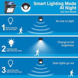 4 Pack 28 LED Solar Motion Sensor Lights Waterproof Wireless Outdoor Security Wall Lights