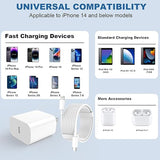 2 Pack Fast iPhone Charger with 6FT & 10FT USB C to Lightning Cables for iPhone 14 13 12 11