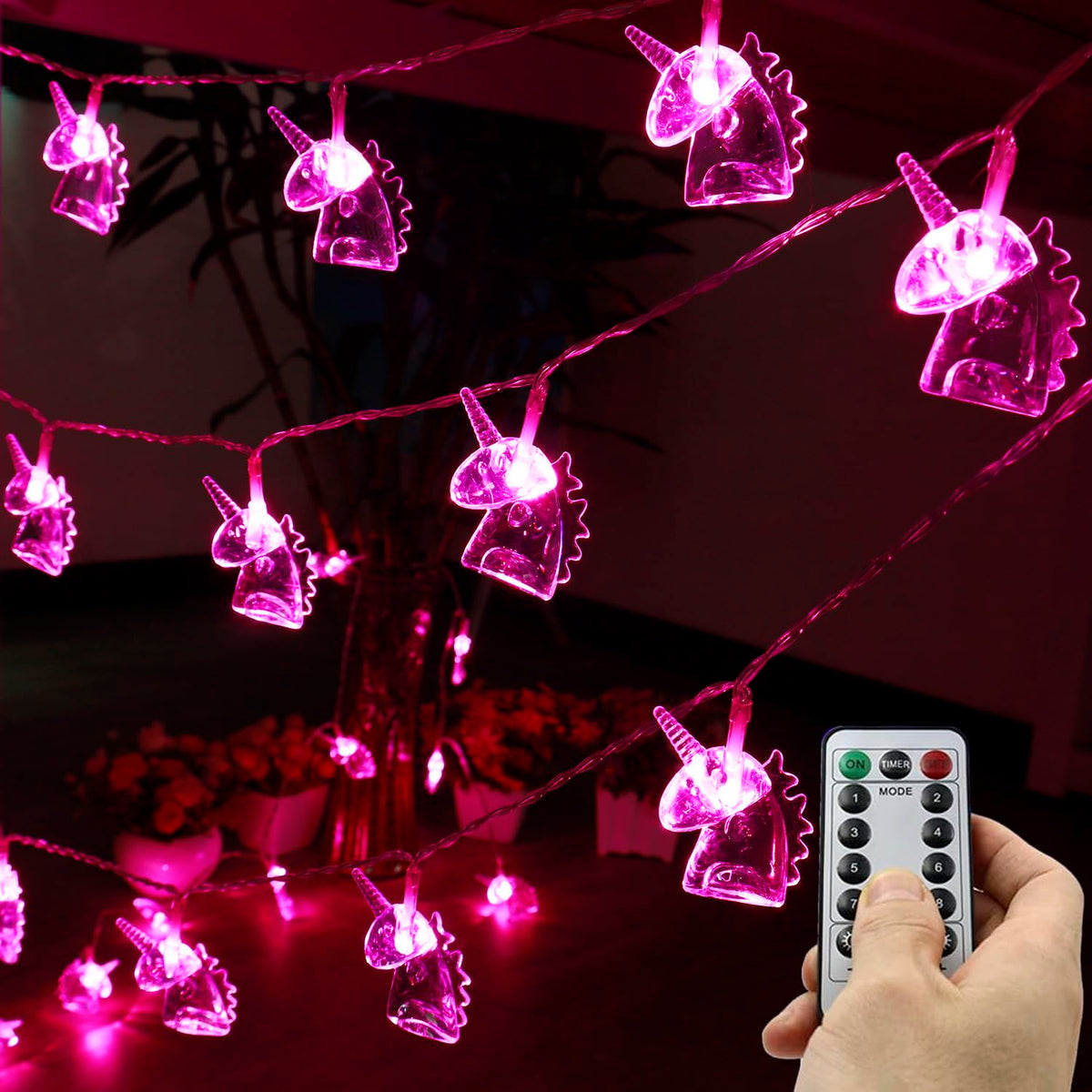 30Led 16Ft Unicorn String Lights Battery Operated,Unicorn Birthday Decorations Fairy Lights With Remote For Kids Tent Gi