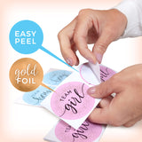 2.25” Gender Reveal Stickers For Party Invitations And Voting Games (80 Count) - Team Boy And Team Girl Labels With Gold Foil For Reveal Parties And Baby Showers | Easy To Peel And Stick (Circle)