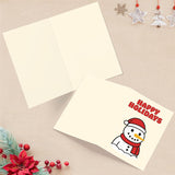 Snowman Christmas Card With Envelope - Merry Christmas Greeting Card For Husband, Wife, Him, Her, And Fiance - Xmas Cards 5X7.2 Inch