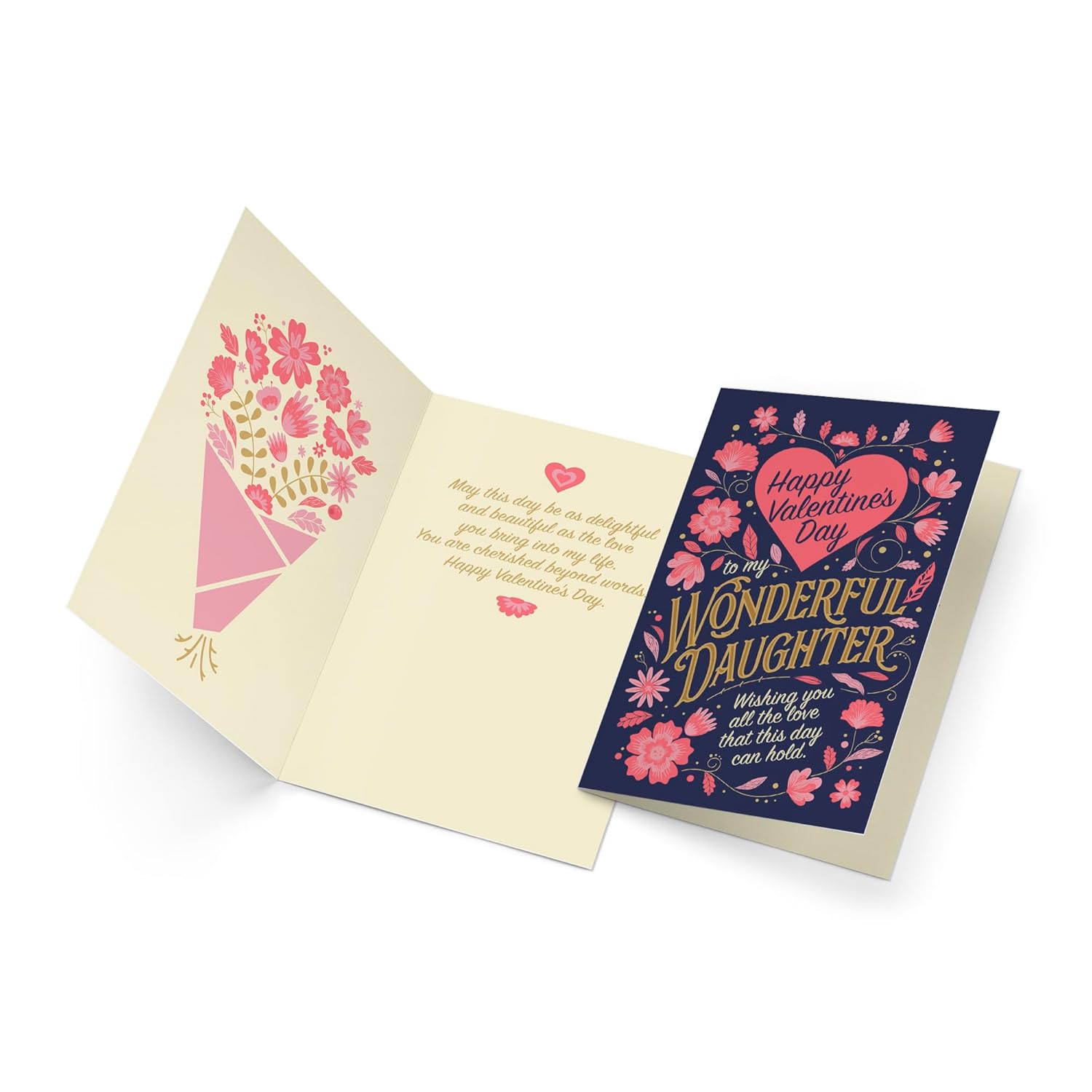Daughter Valentine'S Day Cards, Made In America, Eco-Friendly, Thick Card Stock With Premium Envelope 5In X 7.75In, Packaged In Protective Mailer